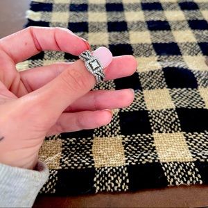 14k white gold bridal set